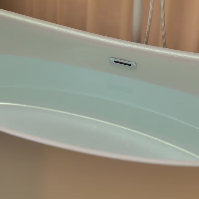 Empava 67" Freestanding Acrylic Oval Soaking Bathtub with Center Drain – EMPV-68DM03