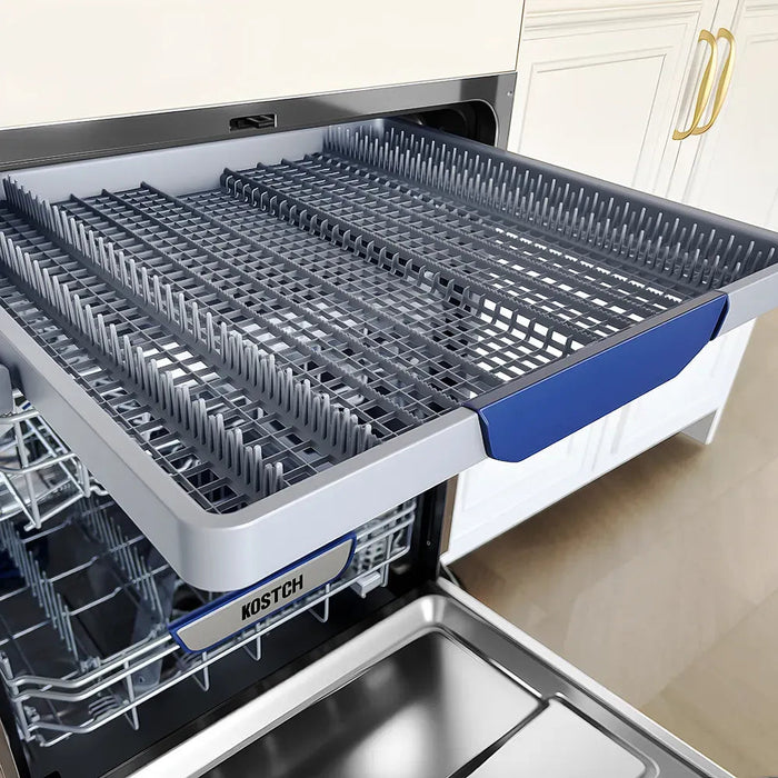 Kostch KOS‑24DWH06H‑W 24" Top Control Built‑In Dishwasher with Third Rack – White, 47 dBA, ENERGY STAR®