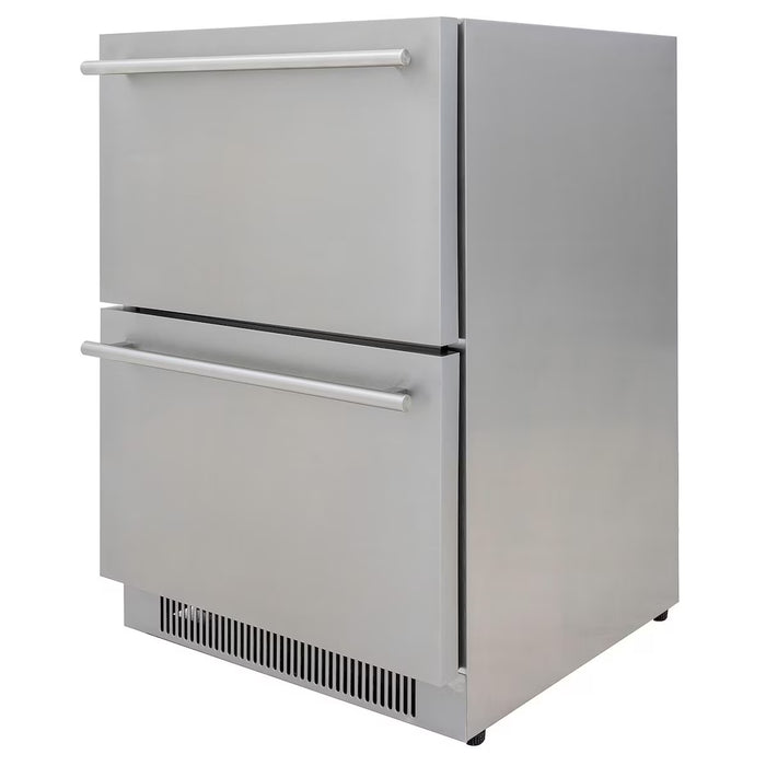 Blaze BLZ‑SSRF‑DBDR5.1 24" Outdoor Double Drawer Refrigerator, 5.1 cu ft Stainless Steel Outdoor Fridge