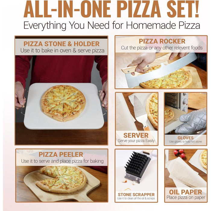 Vero Hardware 8 PCS Pizza Stone Set