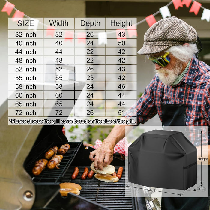 Vero Hardware Universal Monument Grill Cover – Waterproof, UV-Resistant, Heavy-Duty Protection (Black)