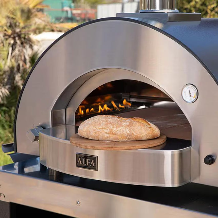 Alfa Classico 4 Pizze Propane Gas Outdoor Pizza Oven FXCL-4P-GGRA-U – Ardesia Grey, 4-Pizza Capacity, Countertop, 1,000 °F Max Temp