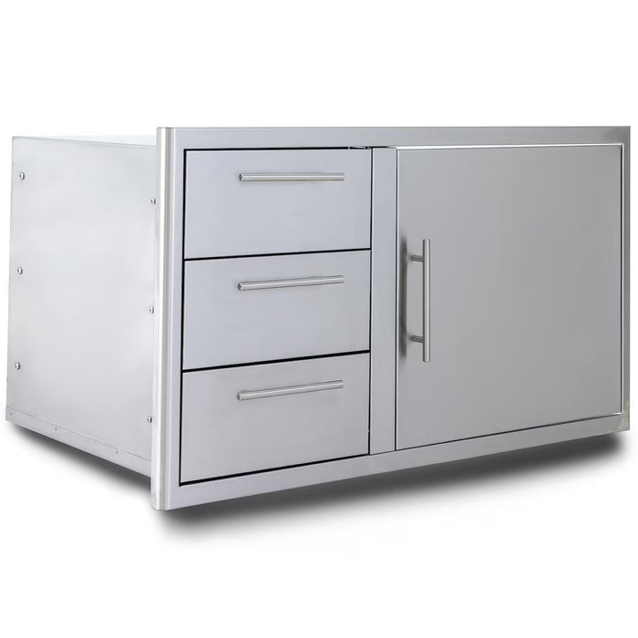 Blaze BLZ-DDC-R-39-LTSC 39" Door and Drawer Combo with Soft-Close Doors & Drawers, Stainless Steel Outdoor Kitchen Storage