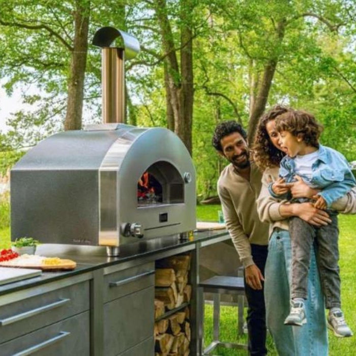 Alfa Futuro 4 Pizze Gas Outdoor Pizza Oven FXFT-4P-MWS-U – White Stone, 4-Pizza Capacity, Countertop, 1,000 °F Max Temp