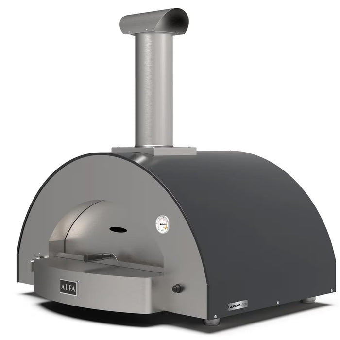 Alfa Classico 4 Pizze Propane Gas Outdoor Pizza Oven FXCL-4P-GGRA-U – Ardesia Grey, 4-Pizza Capacity, Countertop, 1,000 °F Max Temp