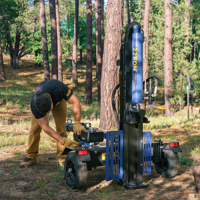Firman Power Equipment GS2201 22‑Ton Portable Log Splitter – Vertical & Horizontal Operation, 196cc Engine, Auto‑Return Valve, Low‑Oil Shut‑off