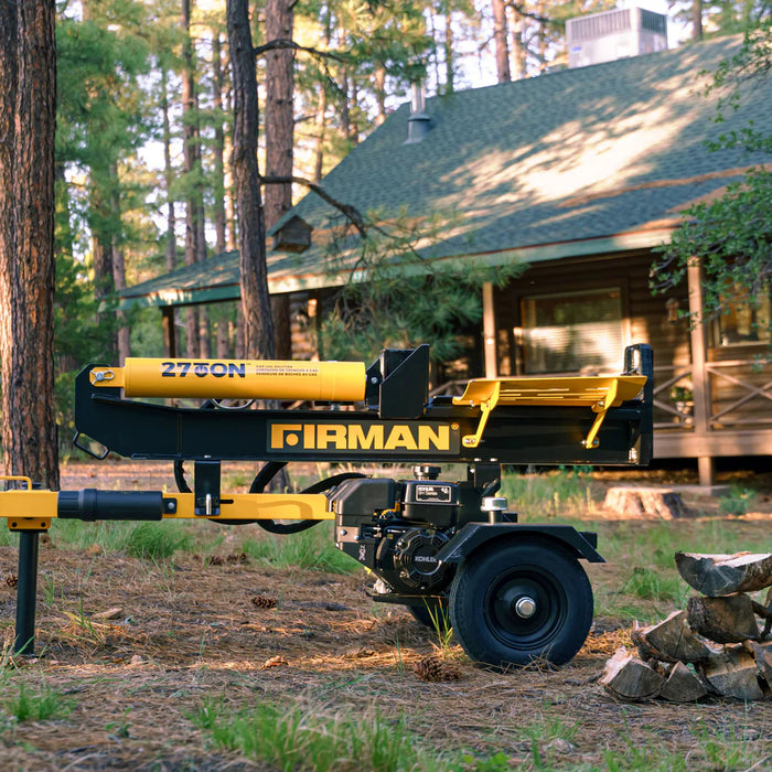 Firman Power Equipment GS2701 27‑Ton Portable Log Splitter – Kohler 196 cc Engine, Hardened Steel Wedge, Vertical/Horizontal Operation