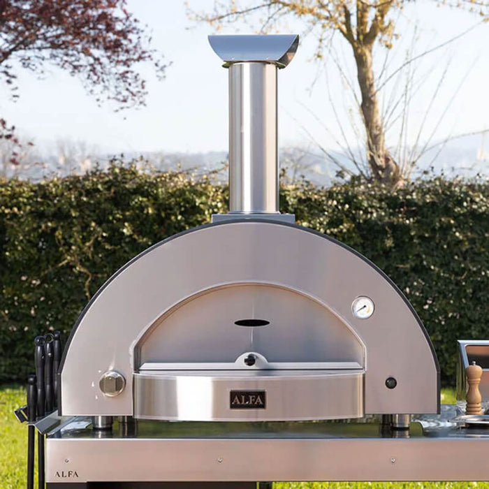 Alfa Classico 4 Pizze Natural Gas Outdoor Pizza Oven FXCL-4P-MGRA-U – Ardesia Grey, 4-Pizza Capacity, Countertop, 1,000 °F Max Temp