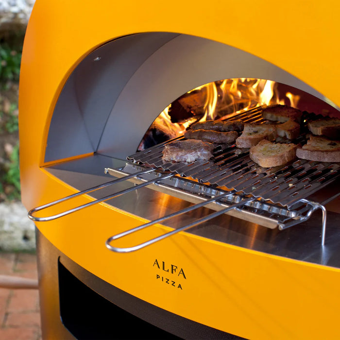 Alfa Allegro 39″ Wood-Fired Outdoor Pizza Oven FXALLE-LGIA-T – Fire Yellow, 5-Pizza Capacity, Countertop, 1,000 °F Max Temp