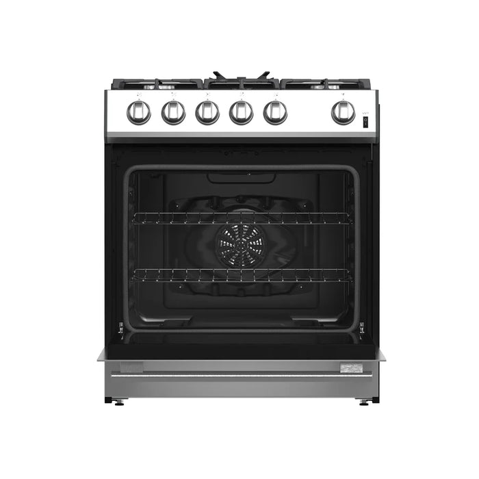 Forno Leonardo FFSGS1116-30 30" Gas Range, 5 Sealed Burners, 39,500 BTU, 5.0 cu. ft. Convection Oven, Stainless Steel
