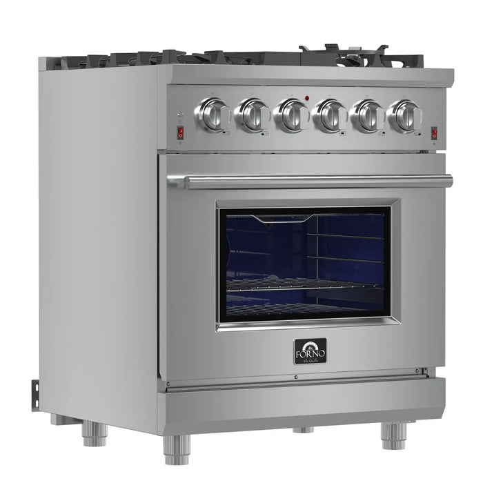 Forno Massimo FFSGS6239-30 30" Freestanding Gas Range, 5 Burners, True Convection Oven