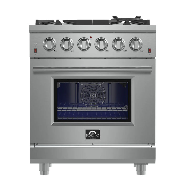Forno Massimo FFSGS6239-30 30" Freestanding Gas Range, 5 Burners, True Convection Oven