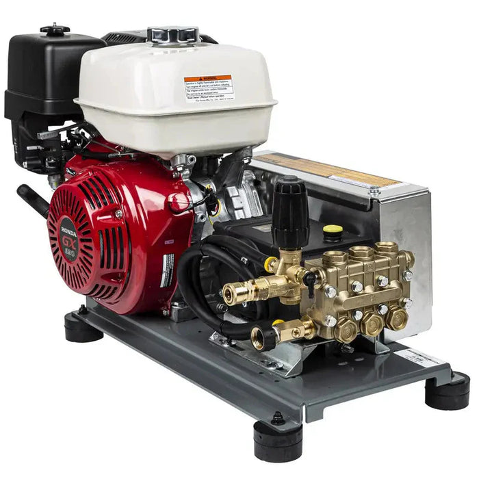 BE Power Equipment B4013HTBG 4,000 PSI 4.0 GPM Gas Pressure Washer – Honda GX390 Belt‑Drive General Triplex Pump Truck‑Mount Frame