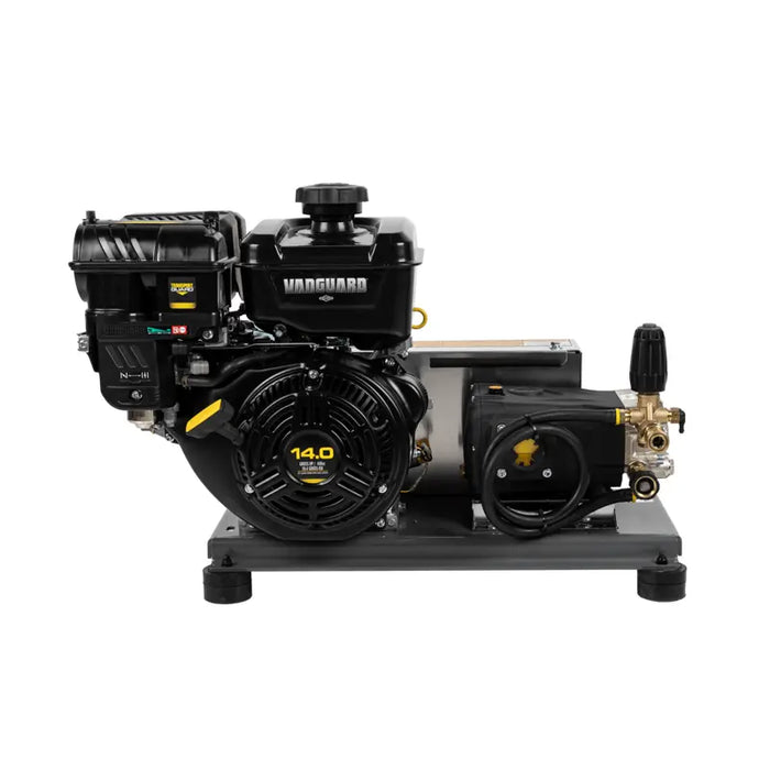 BE Power Equipment B4014VTBA 4,000 PSI 4.0 GPM Gas Pressure Washer – Vanguard 400 Engine & AR Triplex Pump (Truck‑Mount Plate)