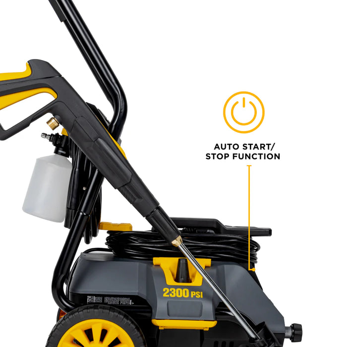 BE Power Equipment P2314EN 2,300 PSI 1.7 GPM Electric Pressure Washer – 1.6 HP Powerease Motor, Convertible Cart/Wall/Hand‑Carry Frame