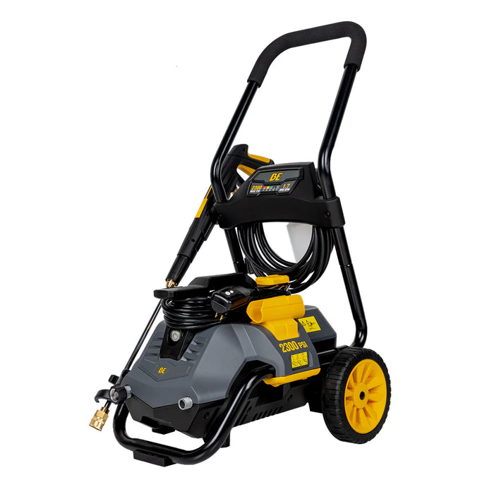BE Power Equipment P2314EN 2,300 PSI 1.7 GPM Electric Pressure Washer – 1.6 HP Powerease Motor, Convertible Cart/Wall/Hand‑Carry Frame