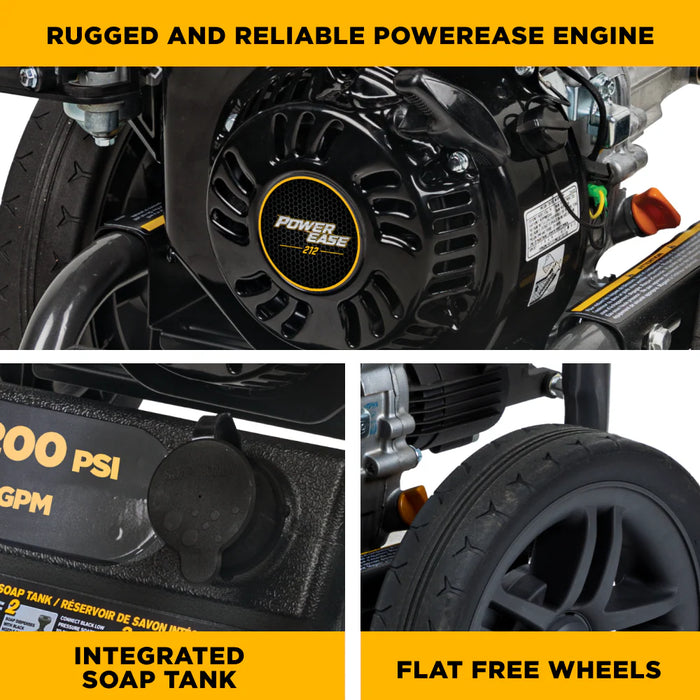 BE Power Equipment B3475PX 3,400 PSI 2.5 GPM Gas Pressure Washer – 223cc Powerease OHV Cold Water Machine