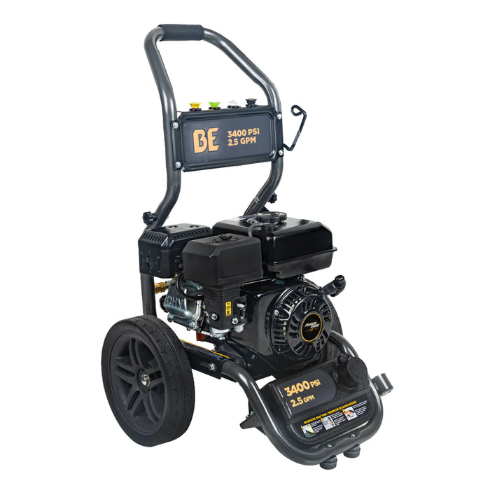 BE Power Equipment B3475PX 3,400 PSI 2.5 GPM Gas Pressure Washer – 223cc Powerease OHV Cold Water Machine