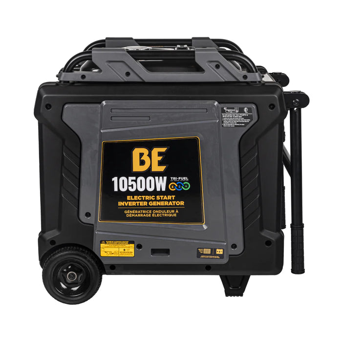 BE Power Equipment BE10500IT 10,500W Peak / 8,500W Running Tri‑Fuel Digital Inverter Generator – 458cc PowerEase OHV
