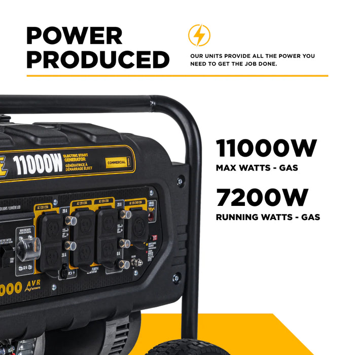 BE Power Equipment BE11000 11,000W Peak / 7,200W Running Portable Generator – 420cc Powerease OHV, Electric & Recoil Start