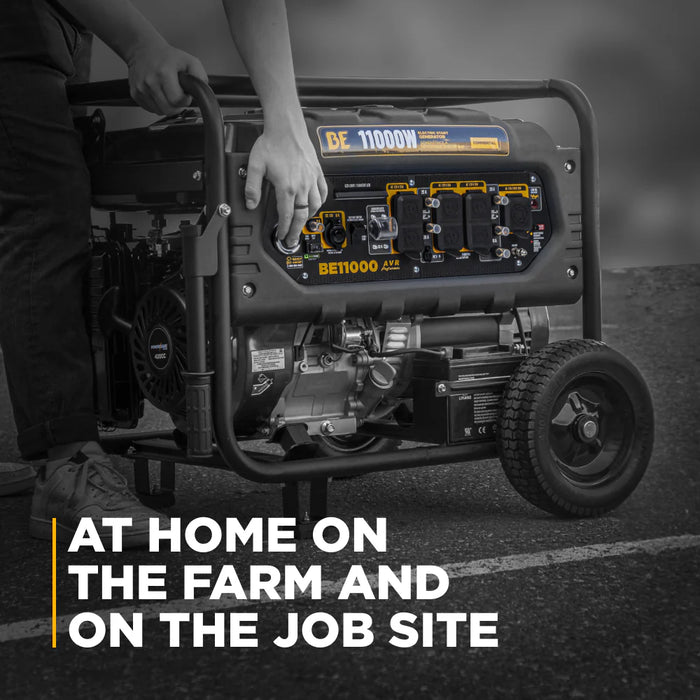 BE Power Equipment BE11000 11,000W Peak / 7,200W Running Portable Generator – 420cc Powerease OHV, Electric & Recoil Start