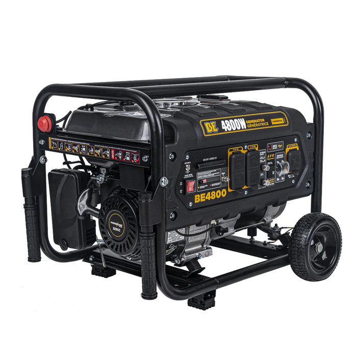BE Power Equipment BE4800 4,800W Peak / 3,800W Running Portable Generator – 223cc Powerease OHV Gas, 120/240V Dual Voltage
