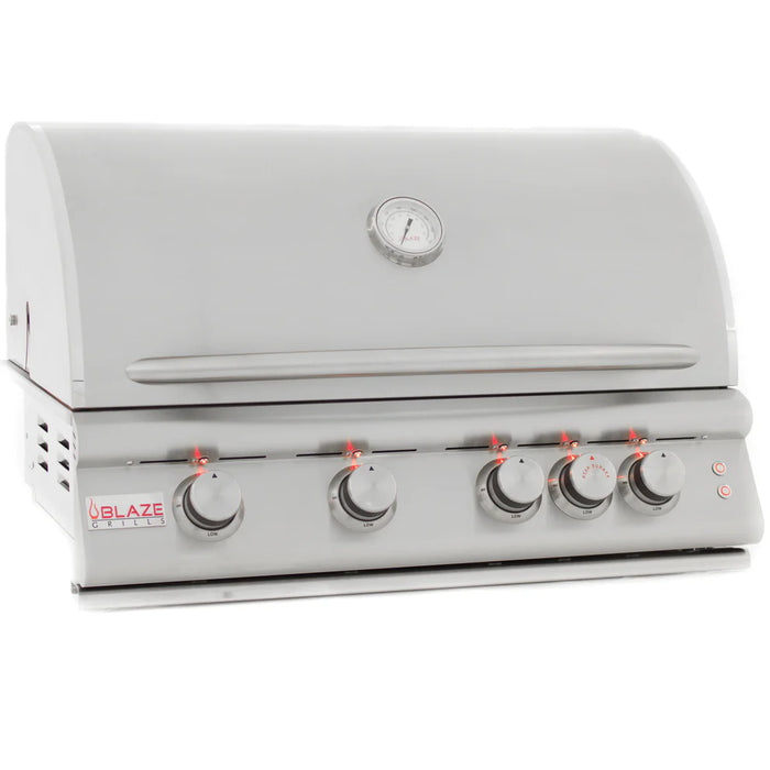 Blaze BLZ-4LTE2-NG 32" 4-Burner Built-In Natural Gas Grill, 56,000 BTU, Stainless Steel Outdoor Grill with Lights