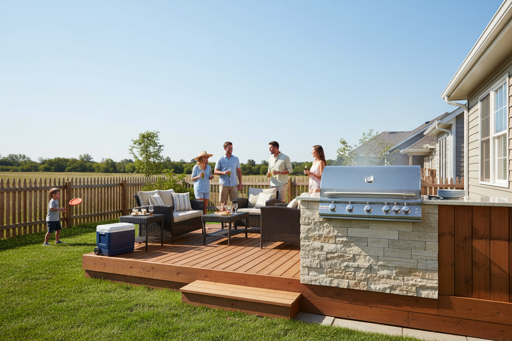 Blaze BLZ-5LTE2-NG 40" 5-Burner Built-In Natural Gas Grill, 70,000 BTU, Stainless Steel Outdoor Grill with Lights