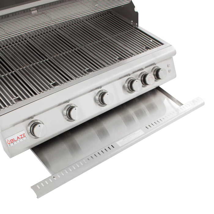Blaze BLZ-5LTE2-NG 40" 5-Burner Built-In Natural Gas Grill, 70,000 BTU, Stainless Steel Outdoor Grill with Lights