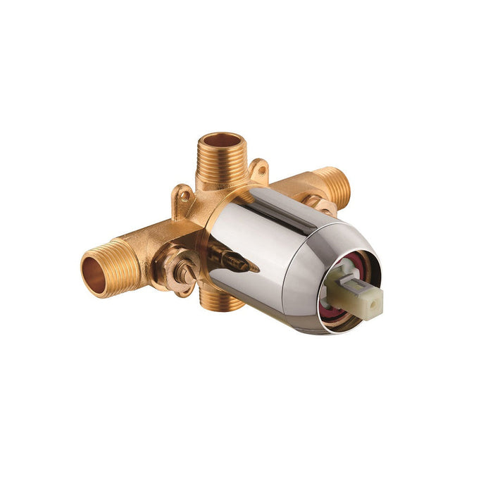 Bathonomy Devon Pressure Balance Shower Mixer 1-Way Polished Chrome