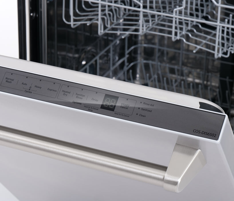 Cosmo 24-Inch Top Control Tall Tub Built-In Dishwasher in Fingerprint Resistant Stainless Steel (COS-DIS6502)