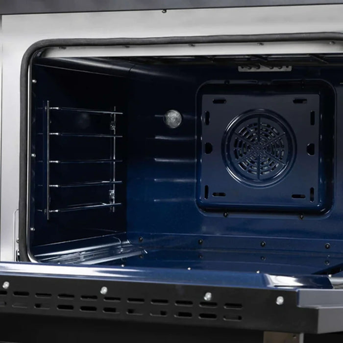 Forno Massimo FFSGS6125‑48WHT 48" White Dual Fuel Range, Antique Brass, 8 Sealed Burners & Double Convection Ovens