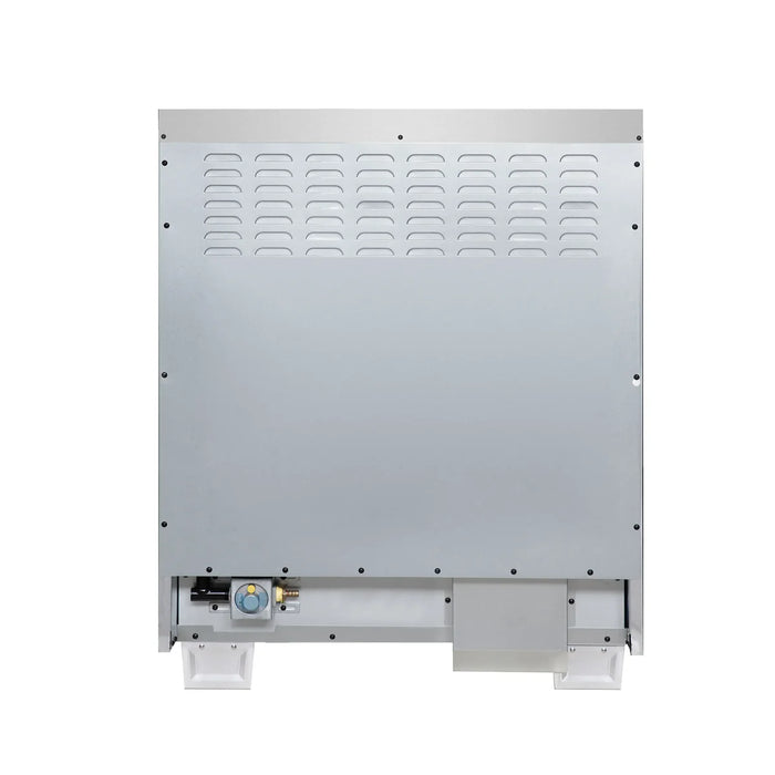 Forno Capriasca FFSGS6387-30WHT 30" White French Door Dual Fuel Range, 5 Burners, True Convection Oven