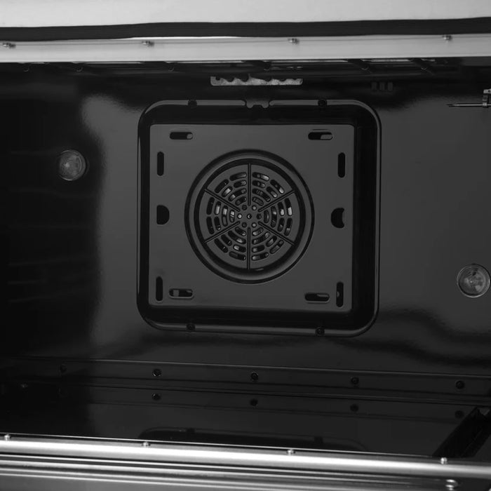 Forno Galiano FFSGS6156‑36BLK 36" Dual Fuel Range, 6 Burners, 83,000 BTU, 5.36 cu. ft. True Convection Oven, Black & Antique Brass with Black Enamel Interior