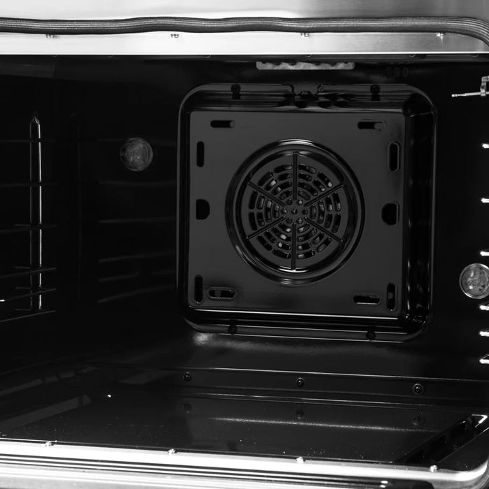 Forno Galiano FFSGS6156‑48BLK 48" Dual Fuel Range, 8 Burners, 6.58 cu. ft. Convection Oven, Black & Antique Brass