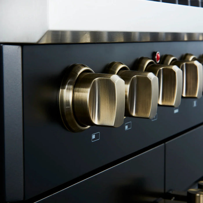 Forno Galiano FFSGS6356-30BLK 30" French Door Dual Fuel Range, 5 Burners, True Convection, Black