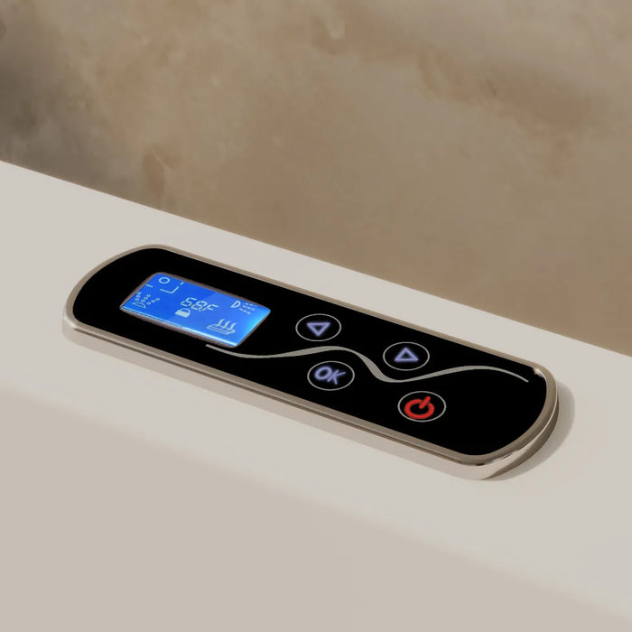 Empava EMPV-71PRO05 71" Alcove Dual Massage Whirlpool Bathtub with Inline Heater and Revi-Skin Therapy, White