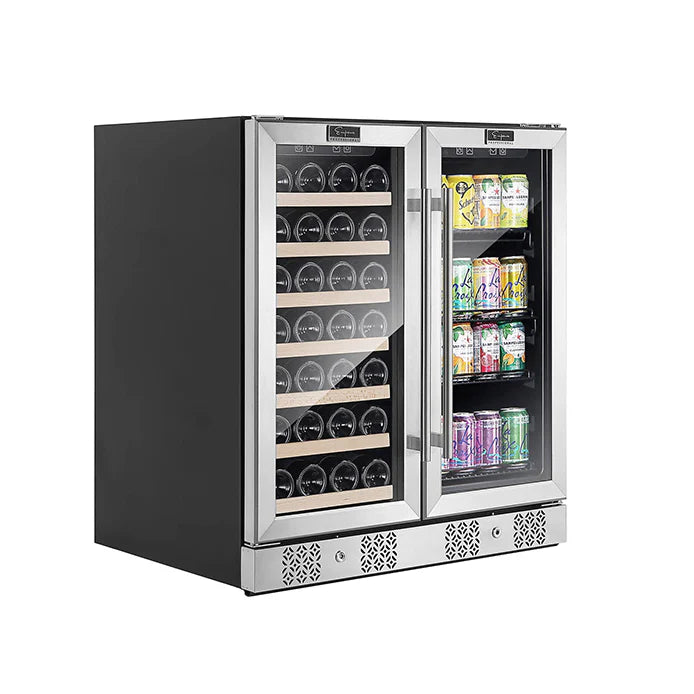 Empava EMPV-BR04D 24-Bottle Built-In or Freestanding Beverage & Wine Cooler with Dual Zones