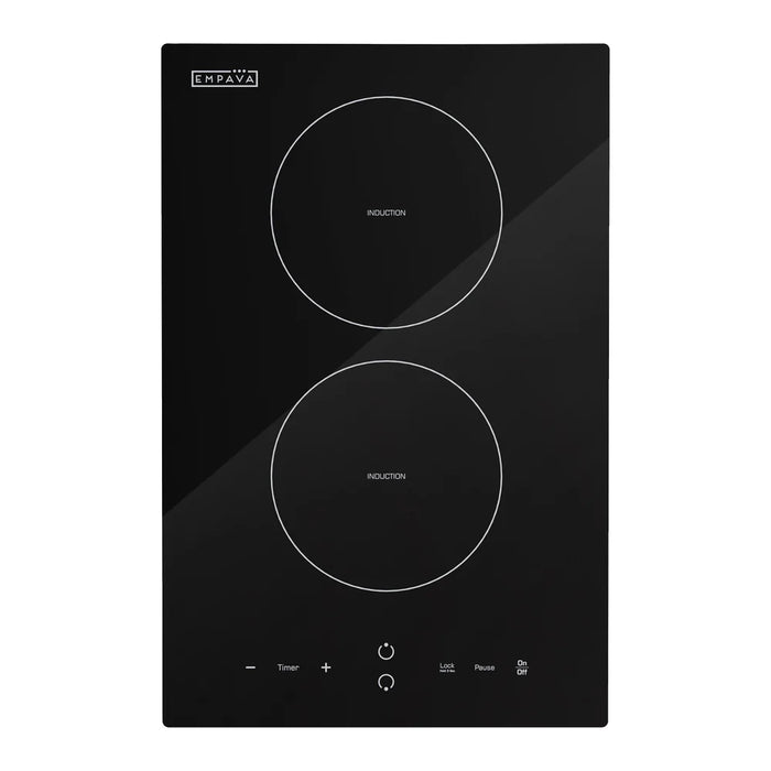 Empava EMPV-IDC12 12-Inch Induction Cooktop – 2-Zone Built-In Electric Glass Cooktop with Touch Controls