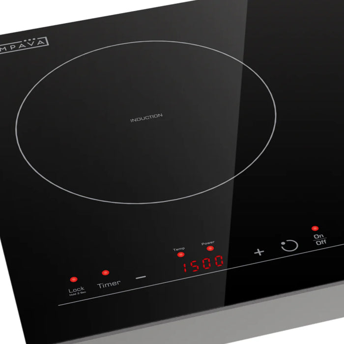Empava EMPV-IDC12B2 12-Inch Induction Cooktop – 2-Zone Built-In Electric Glass Cooktop with Touch Controls