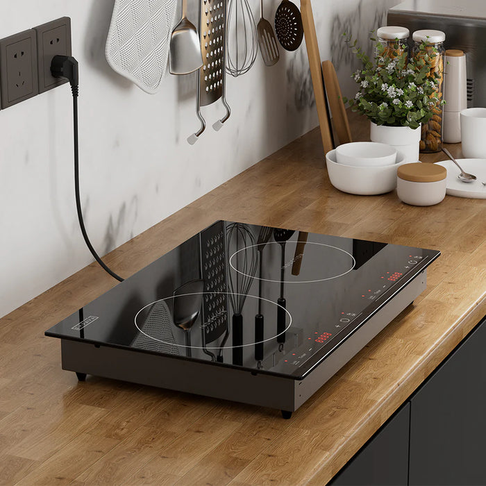 Empava EMPV-IDC12B2 12-Inch Induction Cooktop – 2-Zone Built-In Electric Glass Cooktop with Touch Controls