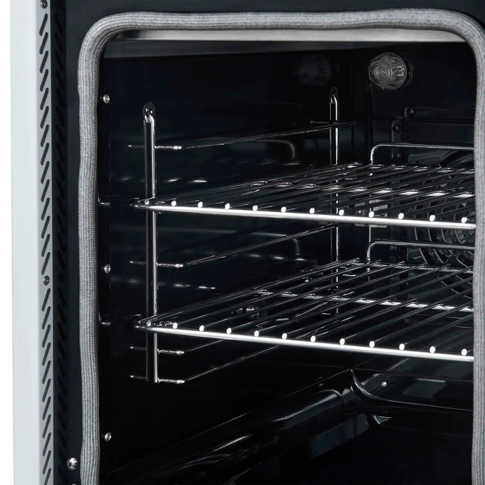 Forno Paolo FFSEL6011‑48WHT 48" Freestanding Electric Range – True Convection Dual Ovens, 7 Burners, 11,000W Cooktop, White