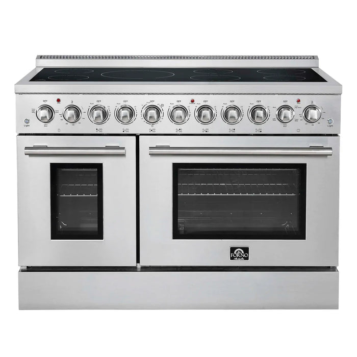 Forno Paolo FFSEL6011‑48 48" Freestanding Electric Range – True Convection Dual Ovens, 7 Burners, 11,000W Cooktop, Stainless Steel