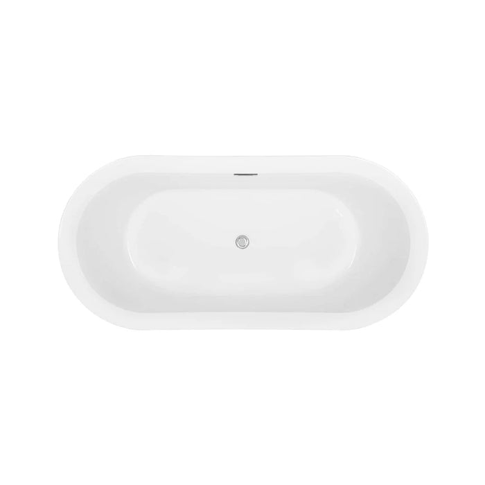 Empava 59" Freestanding Acrylic Soaking Bathtub with Center Drain – EMPV‑59FT1505