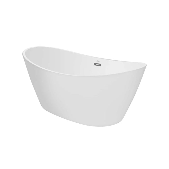 Empava 59" Freestanding Acrylic Soaking Bathtub with LED Chromatherapy Lights – EMPV‑59FT1518LED
