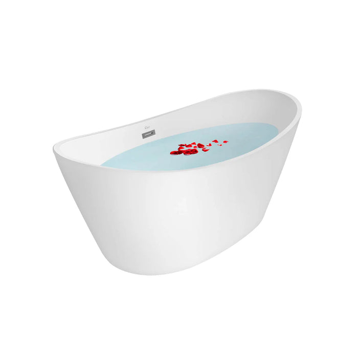 Empava 59" Freestanding Acrylic Soaking Bathtub with LED Chromatherapy Lights – EMPV‑59FT1518LED