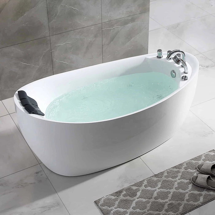 Empava 67" Freestanding Acrylic Whirlpool Bathtub with Hydro-Massage Jets – EMPV-67AIS02