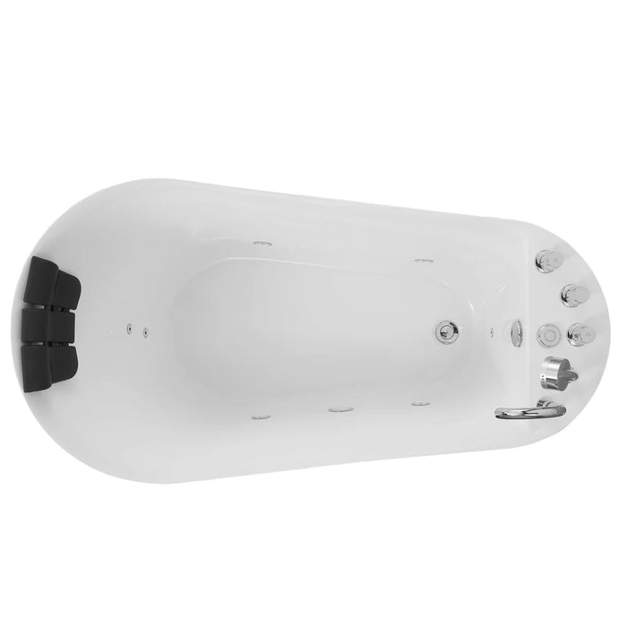 Empava 67" Freestanding Acrylic Whirlpool Bathtub with Hydro-Massage Jets – EMPV-67AIS05