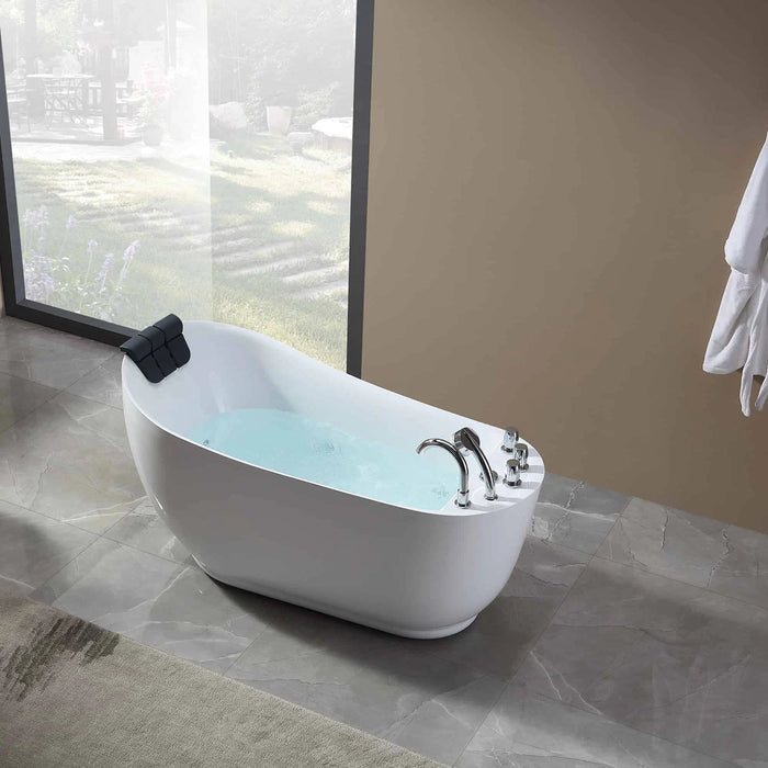 Empava 67" Freestanding Acrylic Whirlpool Bathtub with Hydro-Massage Jets – EMPV-67AIS05