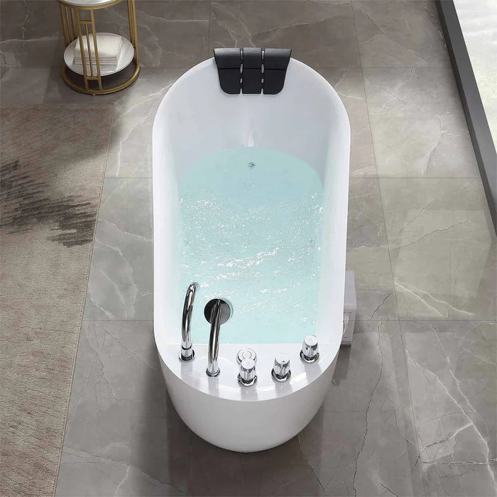 Empava 67" Freestanding Acrylic Whirlpool Bathtub with Hydro-Massage Jets – EMPV-67AIS05
